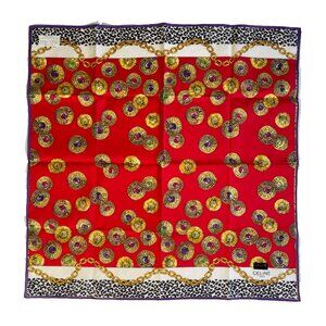 CELINE Paris Scarf – NWT – Red Chain & Medallion Print